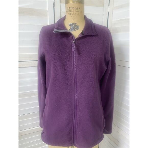 CABELA'S Jacket Women's Outerwear Full Zip Fleece Jacket Purple Sz Large - Picture 2 of 7